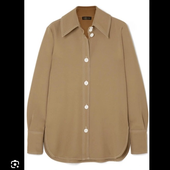 STINE GOYA JAMES CADY BUTTON UP LONG SLEEVE SHIRT IN ARMY GREEN BROWN SIZE SMALL - Picture 2 of 9